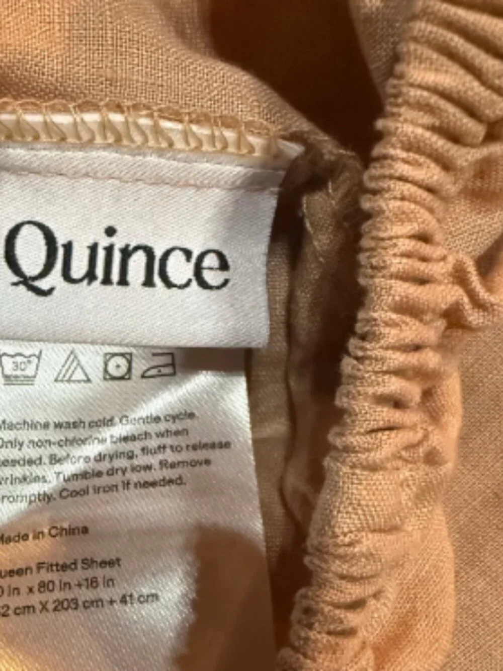 Quince Queen Desert Sunset 100% Linen 4 Piece Sheet Set